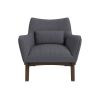 Brayden Mid Century Modern Sea Side Grey Linen Armchair