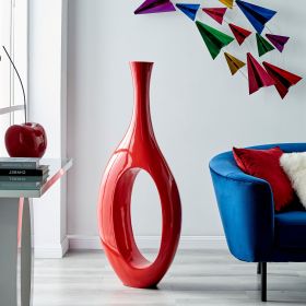 Trombone Red Vases, Set of Two