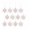 Snowflake Ornament (Set of 12) 5.5"H Glass