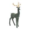 Flocked Deer (Set of 2) 10"L x 10"H, 10"L x 19"H Resin