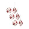 Cardinal Ornament (Set of 6) 5"H, 6"H Glass