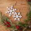 Snowflake Ornament (Set of 12) 7.5"H, 8.5"H Wood