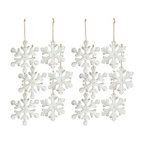 Snowflake Ornament (Set of 12) 7.5"H, 8.5"H Wood