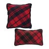 Plaid Pillow (Set of 2) 15"SQ, 20"L x 11.5"H Polyester