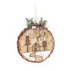 Cabin and Deer Ornament (Set of 6) 4.5"H Glass