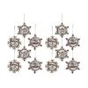 Snowflake Ornament (Set of 12) 4.25"H, 4.5"H, 5"H Plastic