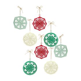 Snowflake Ornament (Set of 8) 7.5"H Metal