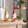 Gnome w/Umbrella (Set of 4) 6.5"H, 8.5"H Resin