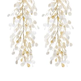 Silver Dollar Garland (Set of 2) 5.5'L Fabric
