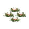 Foliage and Berry Candle Ring (Set of 4) 22"D Polyester (Fits a 6" Candle)