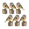 Bird on Stump (Set of 6) 3.5"H Resin