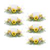 Mixed Sunflower Candle Ring (Set of 6) 15"D Polyester (Fits a 6" Candle)