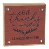Give Thanks Sign (Set of 6) 5"SQ MDF/Faux Leather