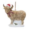 Highland Cow Ornament (Set of 6) 4.25"H Resin