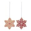 Gingerbread Snowflake Ornament (Set of 12) 4"H Resin