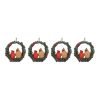 Cardinal Wreath Ornament (Set of 4) 4.5"H Resin