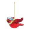 Cardinal Ornament (Set of 6) 4"L x 2.5"H Glass