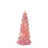 Tree (Set of 3) 8.5"h, 9.75"h, 11.75"h Glass 3 LR44 Batteries, Not Included