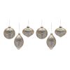Ornament (Set of 6) 4"H, 4"H, 6.25"H Glass