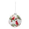 Cardinal Ball Ornament (Set of 6) 5"D Glass