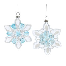 Snowflake Ornament (Set of 12) 4.5"H Glass