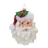 Santa Face Ornament (Set of 6) 5.5"H Glass