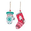 Mitten and Stocking Ornament (Set of 12) 7"H, 8"H MDF