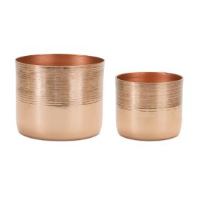 Pot (Set of 2) 3.75"D x 3.5"H, 4.75"D x 4.25"H Aluminum