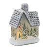 House w/Trees and Cardinal (Set of 2) 7.5"H Glass 2 AAA Batteries, Not Included
