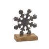 Snowflake On Stand (Set of 6) 5.75"H, 7.75"H Aluminum/Wood