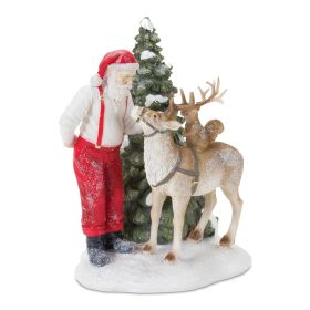 Santa w/Animals (Set of 2) 7.75"H Resin