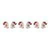 Bird w/Santa Hat (Set of 6) 4.25"H Terra Cotta