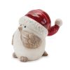 Bird w/Santa Hat (Set of 6) 4.25"H Terra Cotta