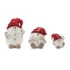 Snowman w/Santa Hat (Set of 3) 4"H, 6"H, 8.5"H Terra Cotta