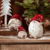 Snowman w/Santa Hat (Set of 3) 4"H, 6"H, 8.5"H Terra Cotta