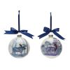 Deer and Moose Ball Ornament (Set of 6) 4"D Glass
