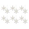 Snowflake Ornament (Set of 12) 5.25"H, 6"H Iron/Glass