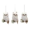 Owl Ornament (Set of 6) 4"H Foam/Polyester