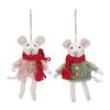 Mouse Ornament (Set of 6) 7"H Foam/Polyester