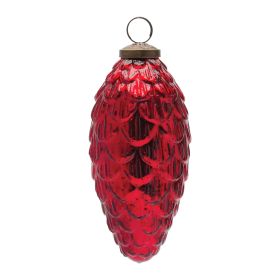 Pine Cone Ornament (Set of 6) 6.75"H Glass