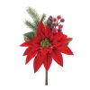 Poinsettia Pick (Set of 2) 18"H Polyester
