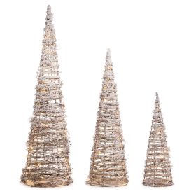 Led Cone Tree (Set of 3) 31.25"H, 22.25"H, 15.5"H
