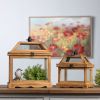 Lantern (Set of 2) 9.5"L x 11"H, 12.5"L x 15"H Wood/Glass