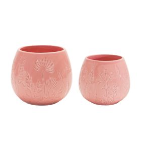 Pot (Set of 2) 5.25"D x 4.75"H, 6.25"D x 5.5"H Ceramic