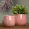 Pot (Set of 2) 5.25"D x 4.75"H, 6.25"D x 5.5"H Ceramic