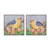 Bird Block (Set of 4) 10"SQ Wood/Canvas