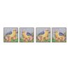 Bird Block (Set of 4) 10"SQ Wood/Canvas