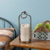 Candle Holder 13"H Iron/Glass