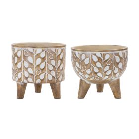 Pot w/Legs (Set of 2) 5.5"D x 5"H Resin
