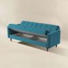 Baneton  Mid-Century Modern Teal Velvet Sleeper Sofa